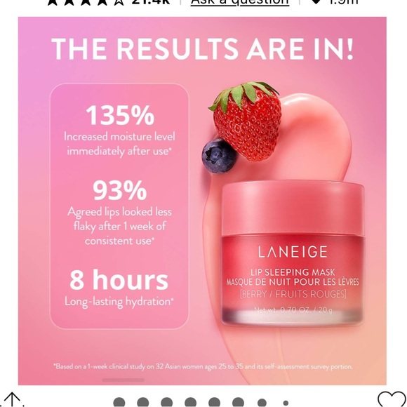 LANEIGE Laneige Lip Sleeping Mask Intense Hydration Lip Treatment - Picture 2 of 7